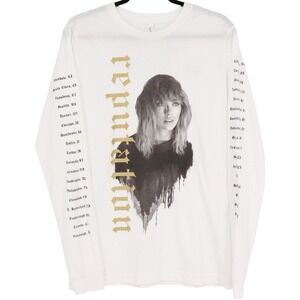 Taylor Swift Reputation Stadium Tour 2018 Unisex Size M White Long Sleeve Shirt